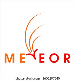 Meteor-Like Logo with Custom Font and Simple Modern Design for Commercial Use