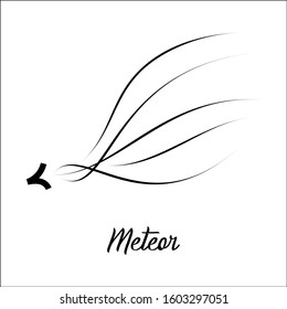 Meteor-Like Logo with Hairline Tails, Script Font, and Simple Modern Design for Commercial Use