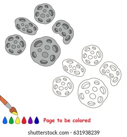 Meteoroid to be colored, the coloring book for preschool kids with easy educational gaming level.