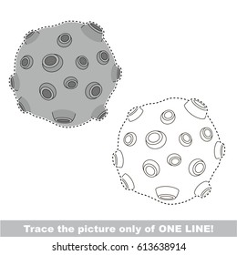 Meteoroid to be traced only of one line, the tracing educational game to preschool kids with easy game level, the colorful and colorless version.