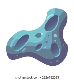 Meteoroid or comet cartoon vector illustration. Colorful asteroid. Space crater, game concept