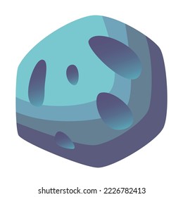 Meteoroid, comet, space stone. Cartoon vector illustration of asteroid. Space, planet, crater, game concept