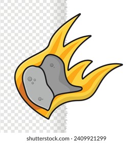 Ilustración vectorial del estilo de dibujos animados planos meteoreoroides, concepto de icono de objetos científicos
