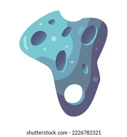 Meteoroid or space stone cartoon vector illustration. Colorful asteroid. Space crater, game concept