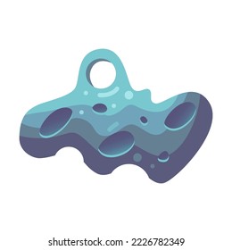 Meteoroid or space stone vector illustration. Colorful asteroid. Space crater, game concept