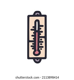 meteorologic alcohol thermometer color vector doodle simple icon