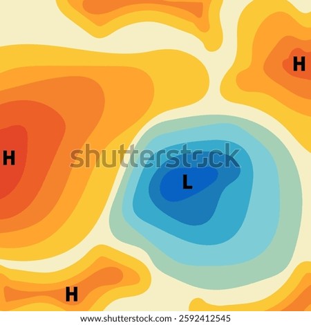 Meteorological Day weather map, vector art illustration.
