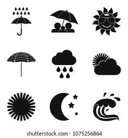 Meteorological icons set. Simple set of 9 meteorological vector icons for web isolated on white background