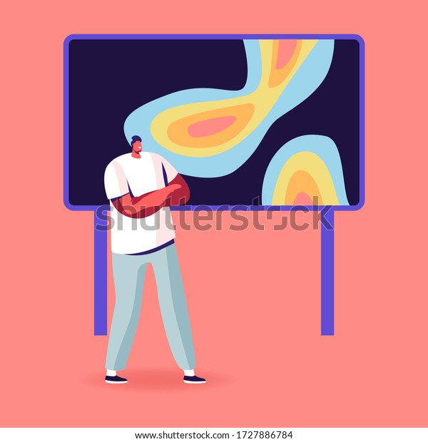 Meteorological Report Concept. Tv Presenter\
Male Character Stand at Screen with Meteorology Map Forecasting\
Weather. Anchorman Presenting Monitor with Weather Information.\
Cartoon Vector\
Illustration