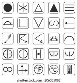 Meteorological signs and symbols vector collection