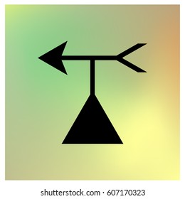 Meteorological station, topographic map, icon