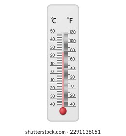 Meteorological thermometer Fahrenheit and Celsius for measuring air temperature. Vector illustration. Eps 10.