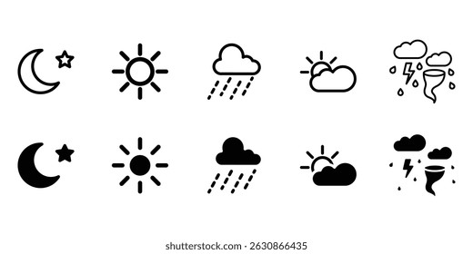 Meteorological weather icon set. with modern design