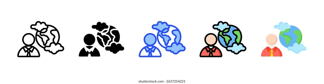 Meteorologist Icon Collection With Multiple Styles