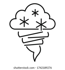 Meteorology blizzard icon. Outline meteorology blizzard vector icon for web design isolated on white background