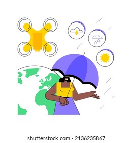 Meteorology Drones Abstract Concept Vector Illustration. Meteorological Data Collection, Meteorology, Accurate Weather Prediction, Drone Atmospheric Studies, Meteo Measurement Abstract Metaphor.