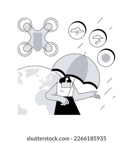 Meteorology drones abstract concept vector illustration. Meteorological data collection, meteorology, accurate weather prediction, drone atmospheric studies, meteo measurement abstract metaphor.