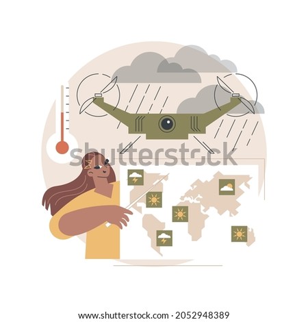 Meteorology drones abstract concept vector illustration. Meteorological data collection, meteorology, accurate weather prediction, drone atmospheric studies, meteo measurement abstract metaphor.