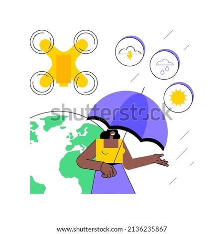 Meteorology drones abstract concept vector illustration. Meteorological data collection, meteorology, accurate weather prediction, drone atmospheric studies, meteo measurement abstract metaphor.