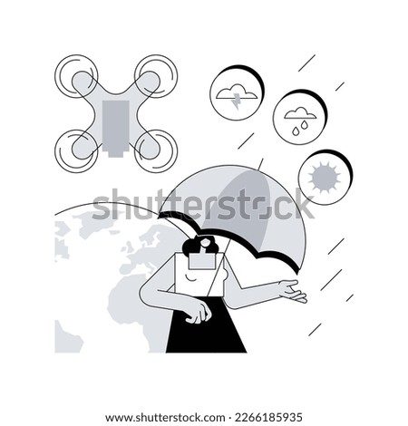 Meteorology drones abstract concept vector illustration. Meteorological data collection, meteorology, accurate weather prediction, drone atmospheric studies, meteo measurement abstract metaphor.