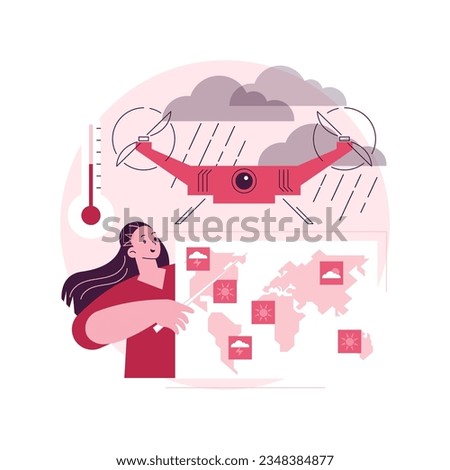 Meteorology drones abstract concept vector illustration. Meteorological data collection, meteorology, accurate weather prediction, drone atmospheric studies, meteo measurement abstract metaphor.