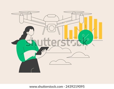 Meteorology drones abstract concept vector illustration. Meteorological data collection, meteorology, accurate weather prediction, drone atmospheric studies, meteo measurement abstract metaphor.