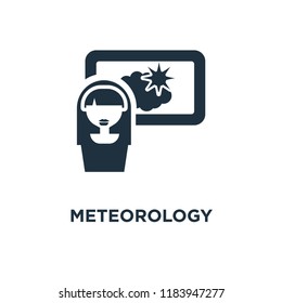 Meteorology icon. Black filled vector illustration. Meteorology symbol on white background. Can be used in web and mobile.