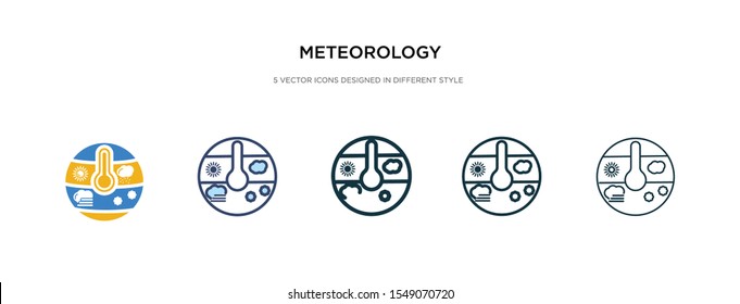 meteorology icon in different style vector illustration. two colored and black meteorology vector icons designed in filled, outline, line and stroke style can be used for web, mobile, ui