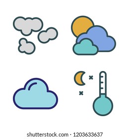 meteorology icon set. vector set about temperature, cloud and cloudy icons set.