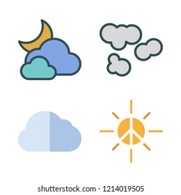 meteorology icon set. vector set about sun, cloudy and cloud icons set.