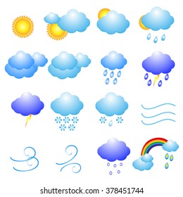 Meteorology icons set, illustration.