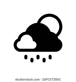 Meteorología. Icono de Vector de trazo delineado con detalles rellenos de negro.