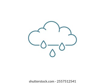 Meteorology, rainy icon. Weather forecast for day and night