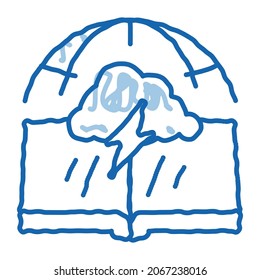 meteorology science sketch icon vector. Hand drawn blue doodle line art meteorology science sign. isolated symbol illustration