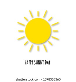 Meteorology sun icon with shadow for website or mobile app. Modern additional element of sunny day. Simple design flat symbol with nice phrase.