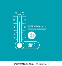 The meteorology thermometer with Celsius and Fahrenheit to measure the temperature of the environment.