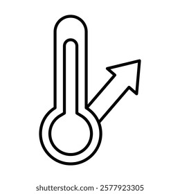 Meteorology thermometer measuring icon Flat illustration sign
