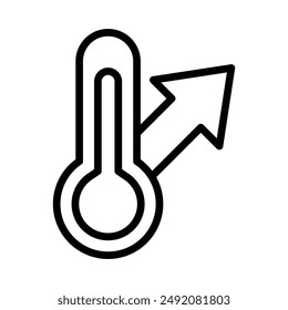Meteorologie-Thermometer-Messsymbol Lineare Logo-Markierung in Schwarz und Weiß