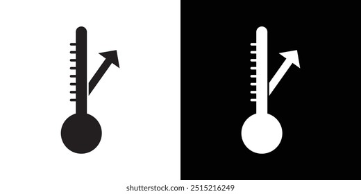 Icono de medición del termómetro de meteorología Ilustración plana de línea delgada