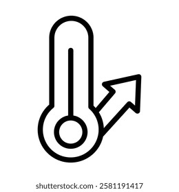 Meteorology thermometer measuring icon Thin line art isolated