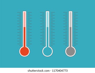 Meteorology thermometers heat and cold vector. Thermometer icon hot and cold. Weather thermometer vector