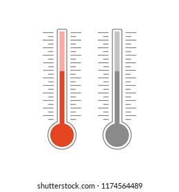 Meteorology thermometers heat and cold vector. Thermometer icon hot and cold. Weather thermometer vector