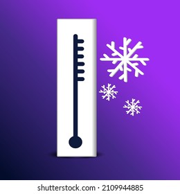 Meteorology thermometers. Heat and cold weather vector illustration. Cartoon characters in summer and winter season.