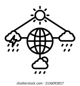 Meteorologie, Vektorsymbol. Kann für Druck-, Mobil- und Web-Anwendungen verwendet werden.
