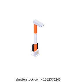 Meteorology weather forecast isometric composition with infrared camera on column vector illustration