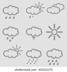 Meteorology weather icons with modern design 
