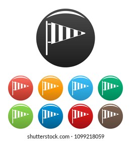 Meteorology windsock icon. Simple illustration of meteorology windsock vector icons set color isolated on white