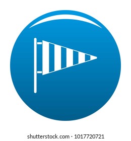 Meteorology windsock icon vector blue circle isolated on white background 