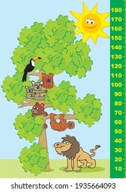 Meter with animal illustration, vector image with children's motif