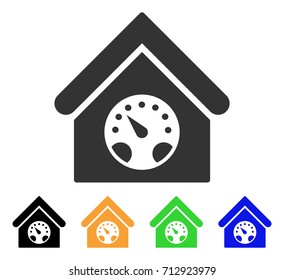 Meter Building icon. Vector illustration style is a flat iconic meter building symbol with black, grey, green, blue, yellow color variants. Designed for web and software interfaces.